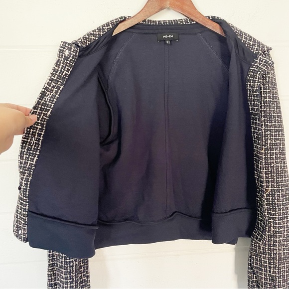 Me+Em Ponte Jacquard Rib Trim Textured Ponte Jersey Jacket Size 12 - Picture 14 of 16